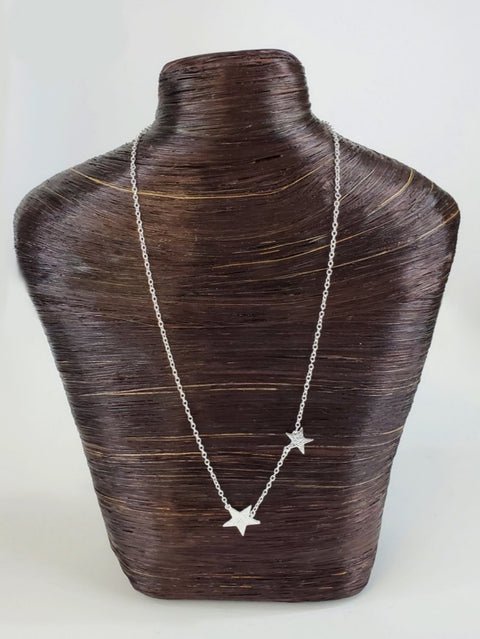 super star necklace-silver